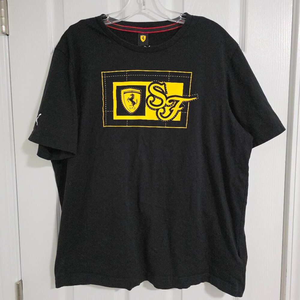 Men's XL PUMA Ferrari Black 100% Cotton T-shirt Size XL